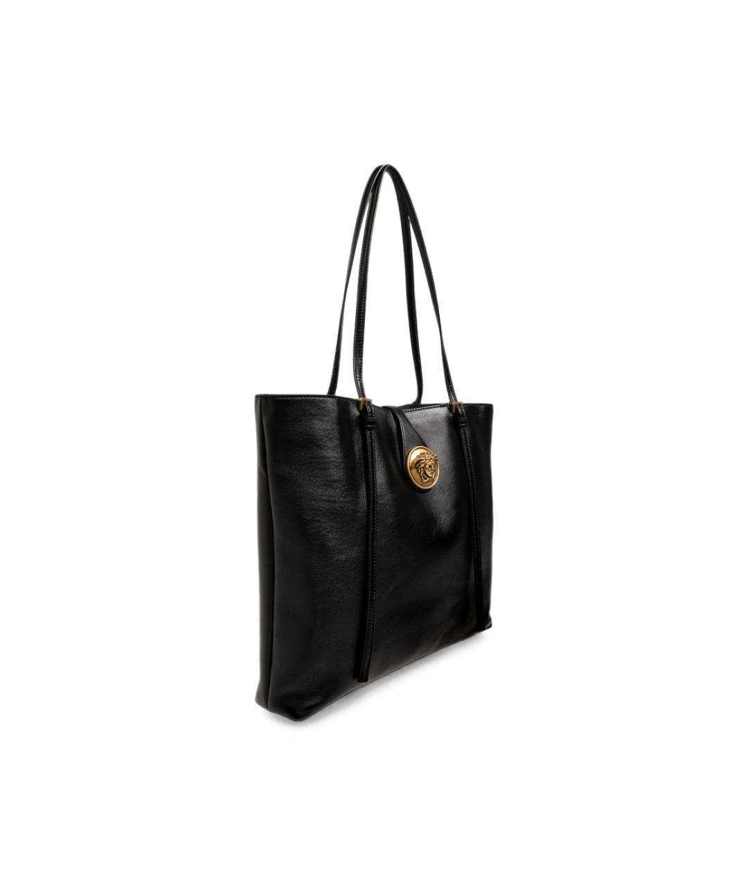 VERSACE Черная кожаная сумка тоут, фото 3