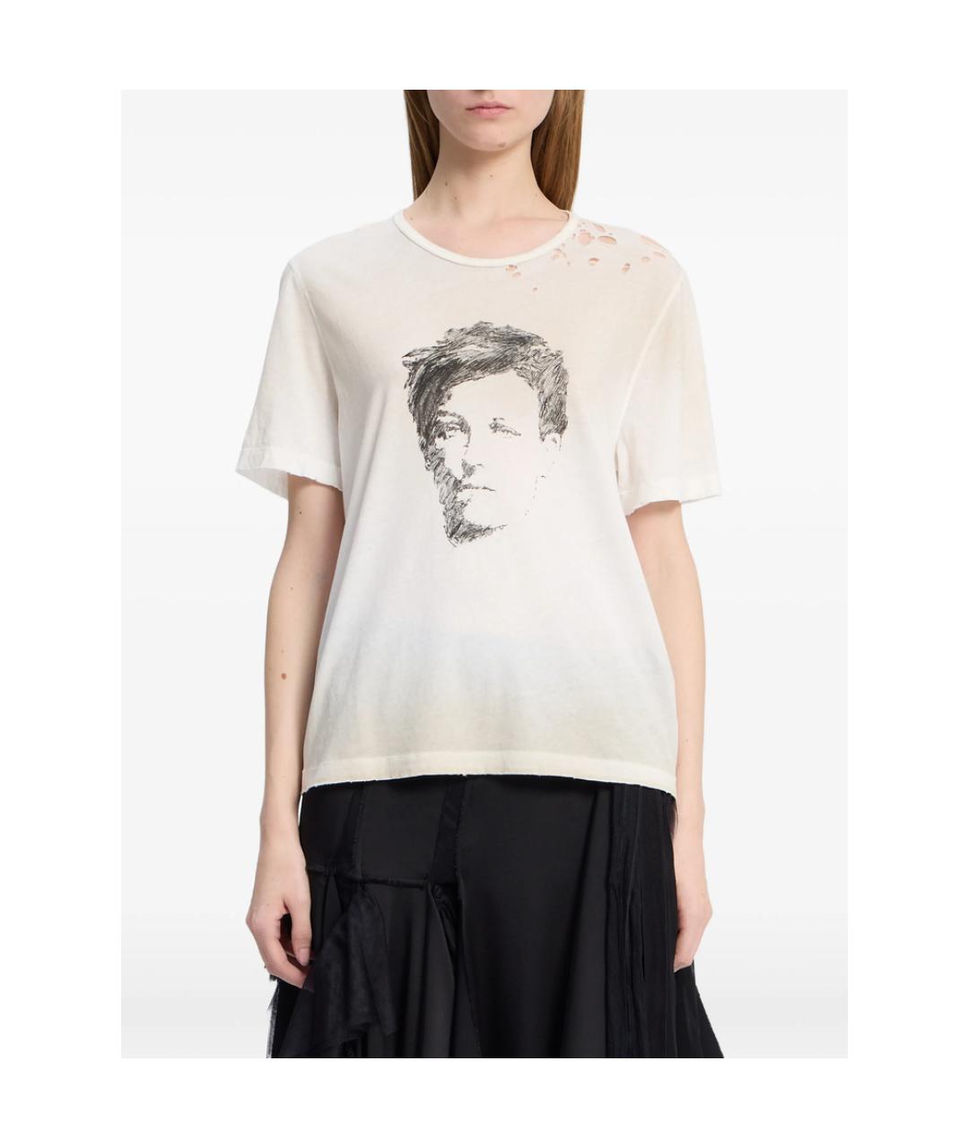 ANN DEMEULEMEESTER Бежевая футболка, фото 5