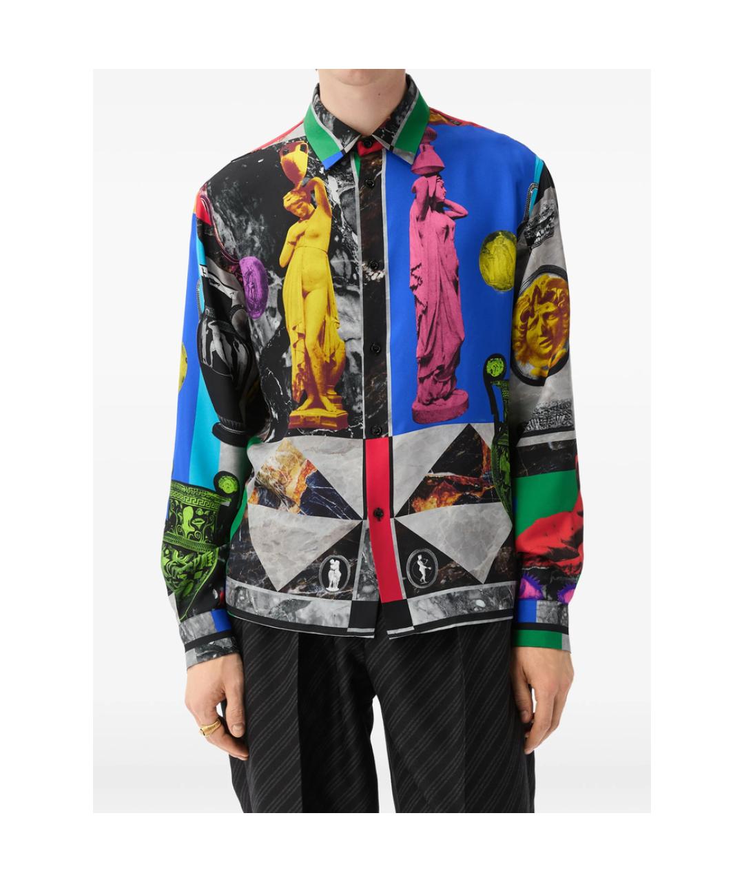 VERSACE Мульти шелковая кэжуал рубашка, фото 3