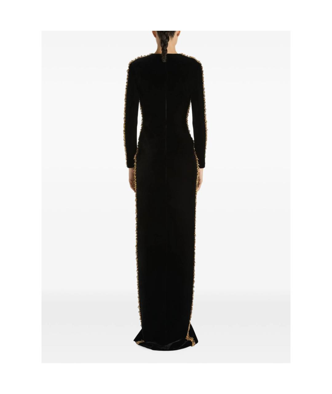 BALMAIN Черное вискозное вечернее платье, фото 4