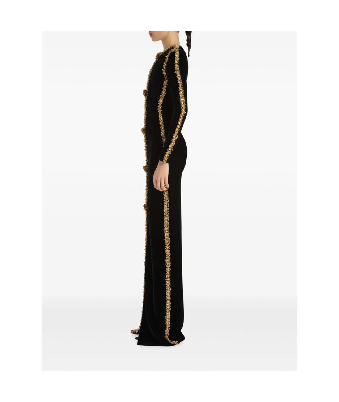BALMAIN Черное вискозное вечернее платье, фото 3