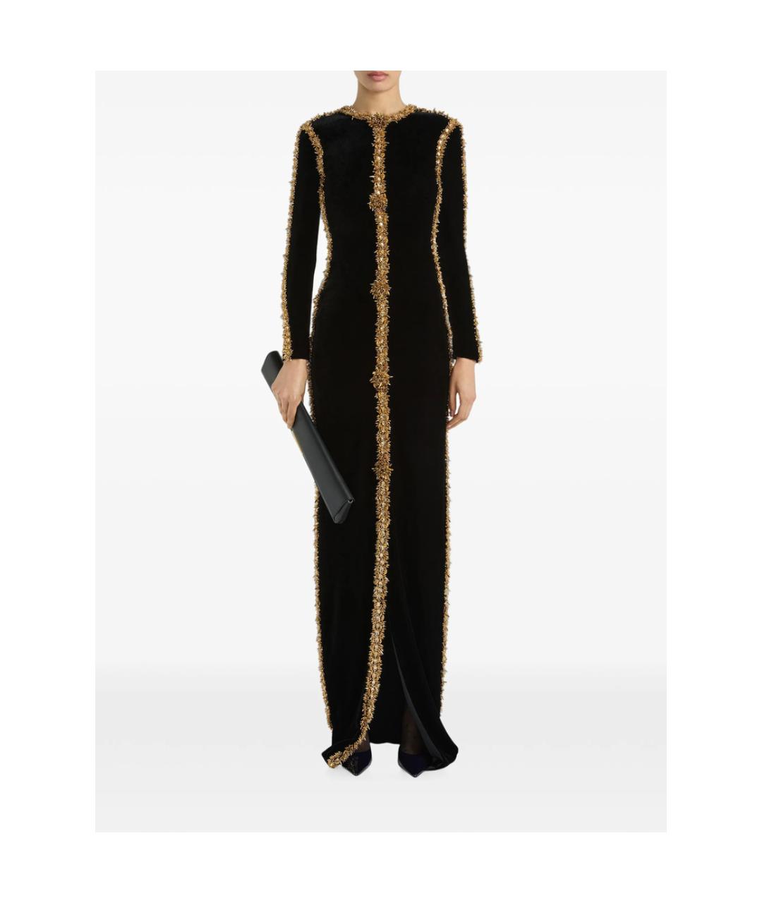 BALMAIN Черное вискозное вечернее платье, фото 2