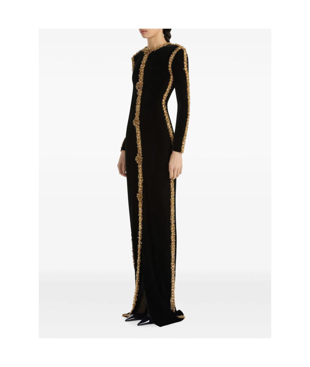 BALMAIN Черное вискозное вечернее платье, фото 6