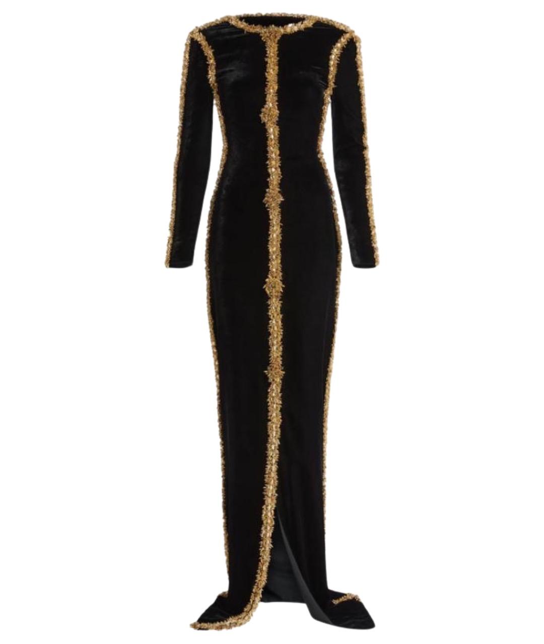 BALMAIN Черное вискозное вечернее платье, фото 1