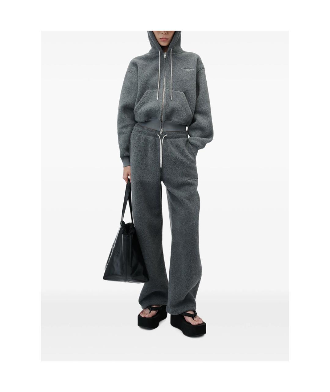 ALEXANDER WANG Серые хлопковые спортивные брюки и шорты, фото 5