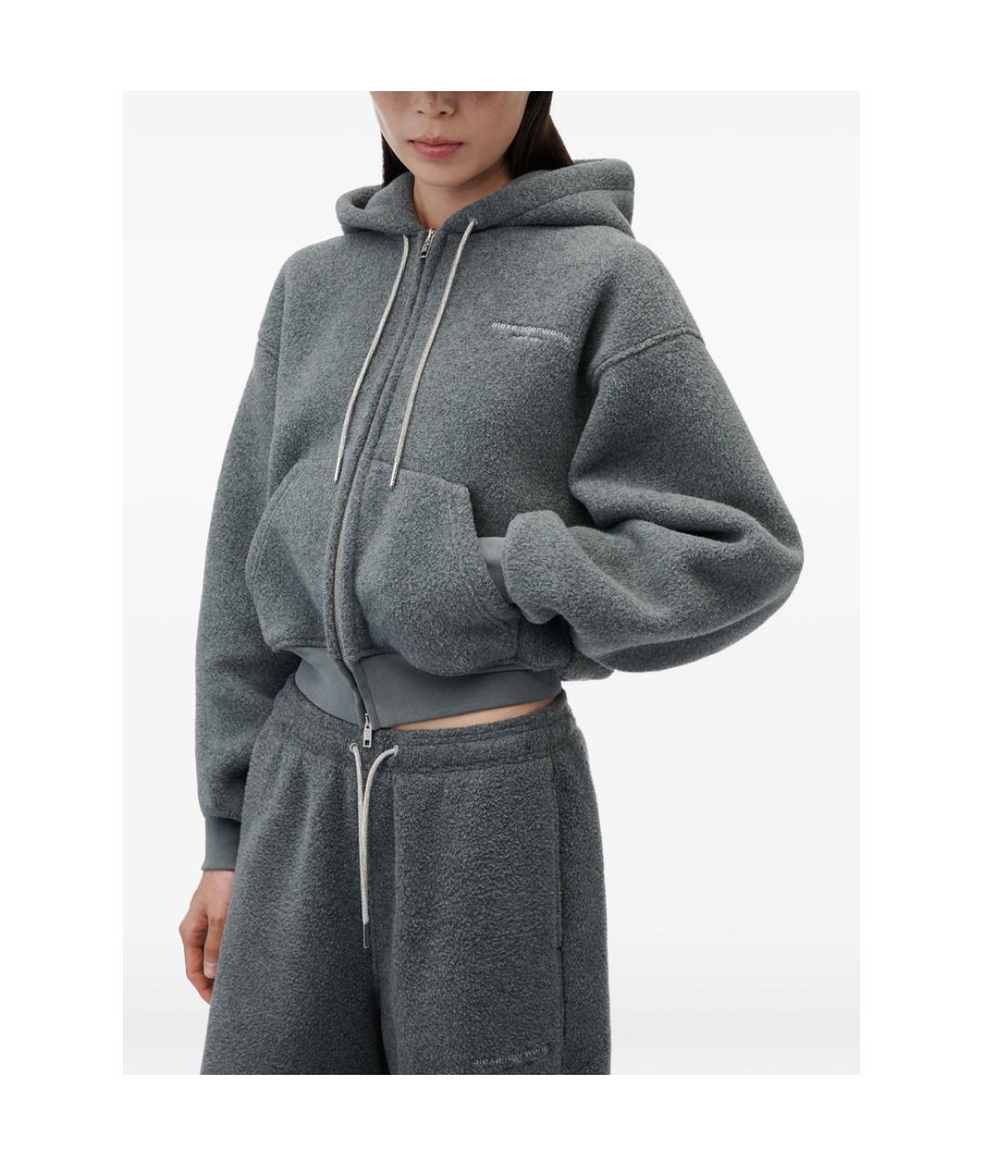 ALEXANDER WANG Серые хлопковые спортивные брюки и шорты, фото 4