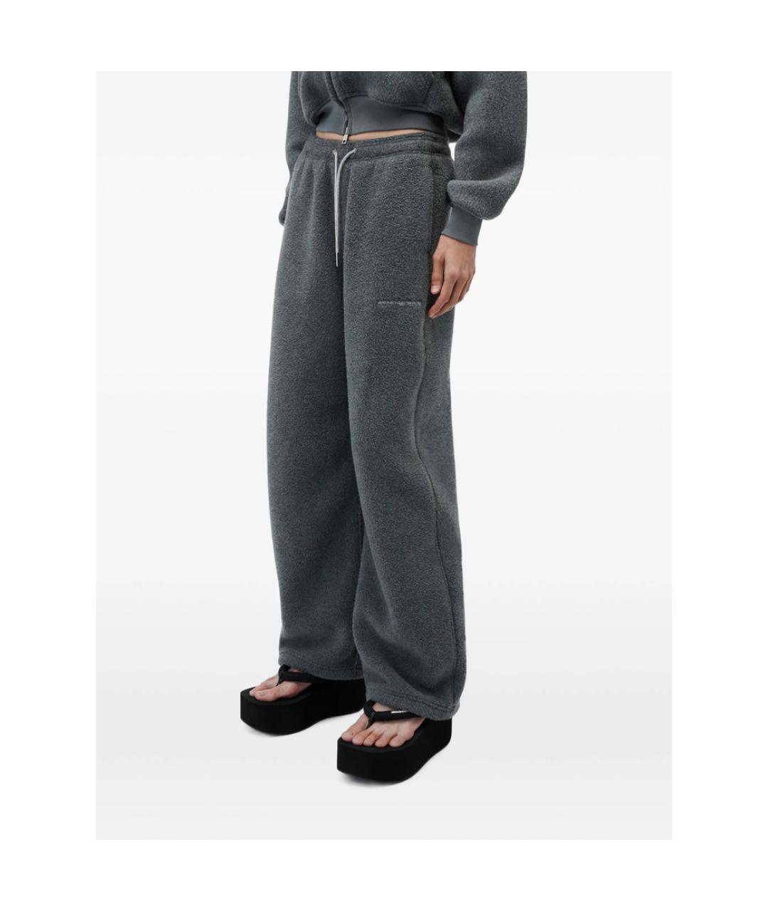ALEXANDER WANG Серые хлопковые спортивные брюки и шорты, фото 3
