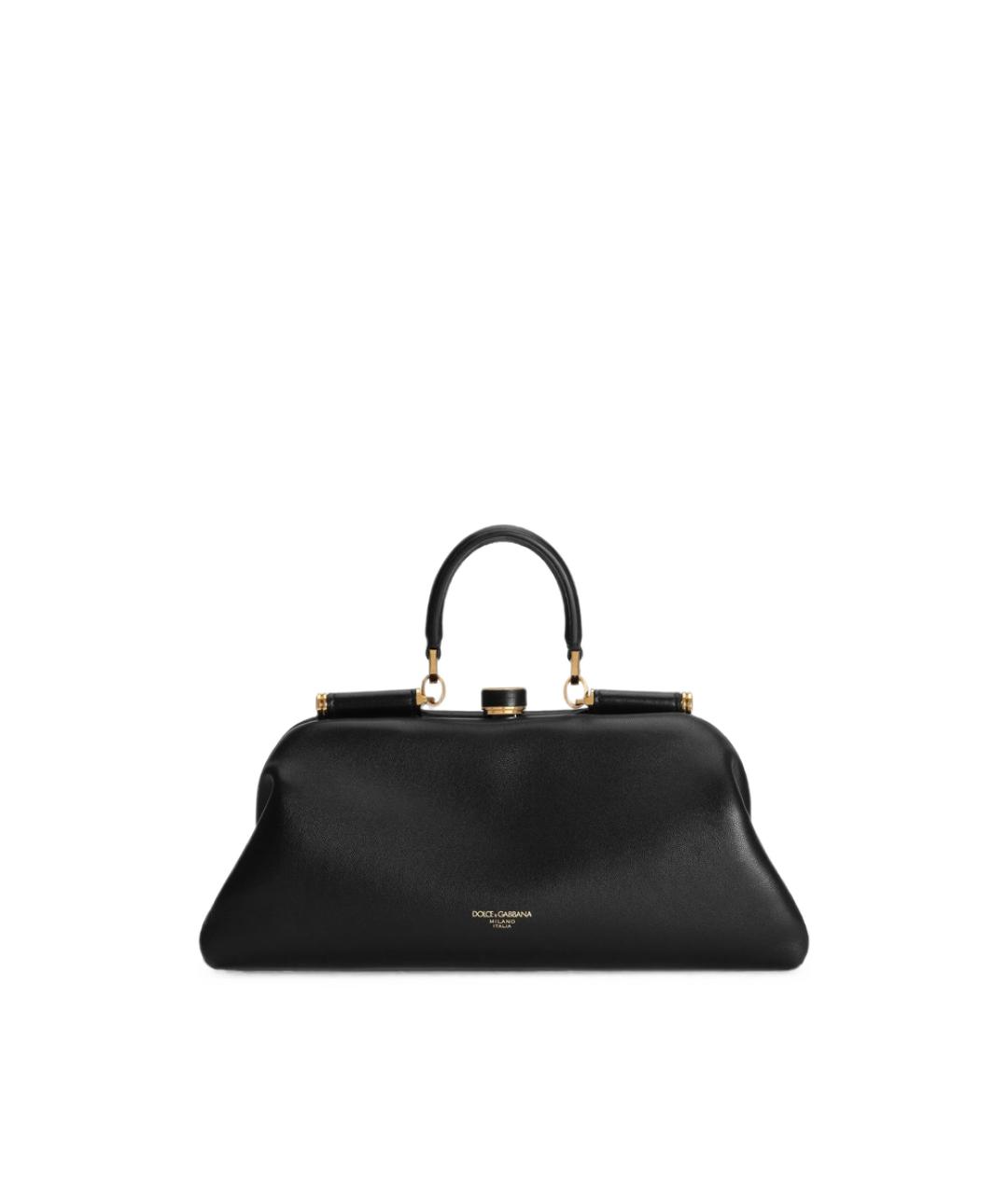 DOLCE&GABBANA Черная кожаная сумка с короткими ручками, фото 1