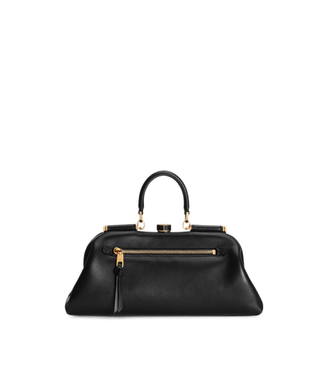 DOLCE&GABBANA Черная кожаная сумка с короткими ручками, фото 2