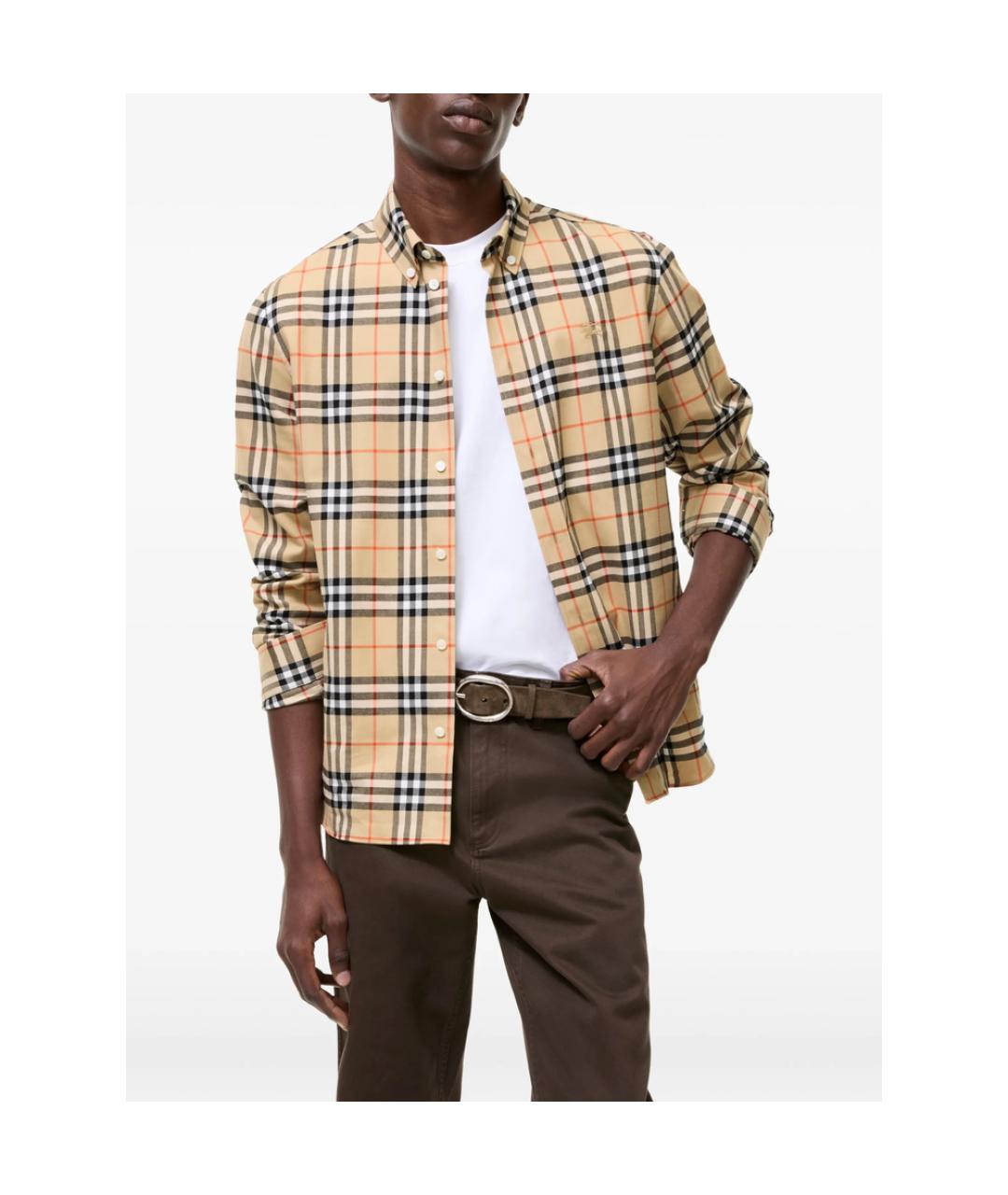 BURBERRY Мульти хлопковая кэжуал рубашка, фото 4