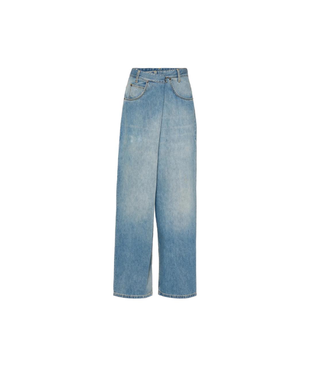 MAISON MARGIELA Голубые хлопковые прямые джинсы, фото 1