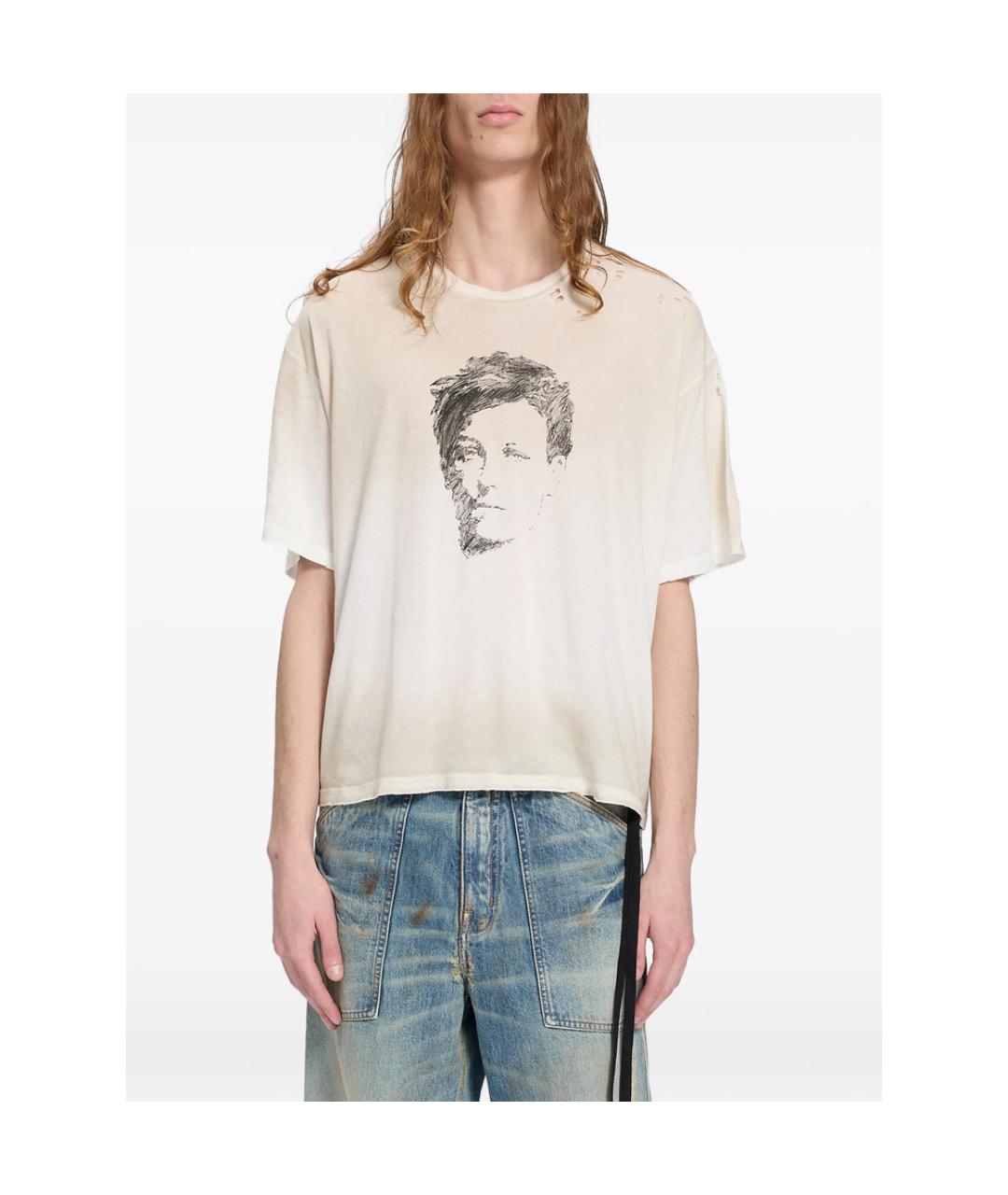 ANN DEMEULEMEESTER Белая хлопковая футболка, фото 5