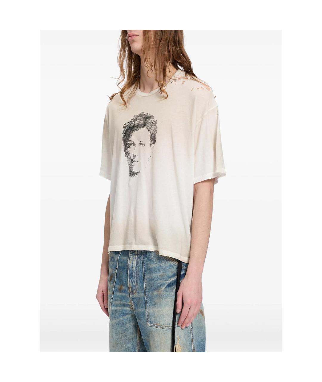 ANN DEMEULEMEESTER Белая хлопковая футболка, фото 3