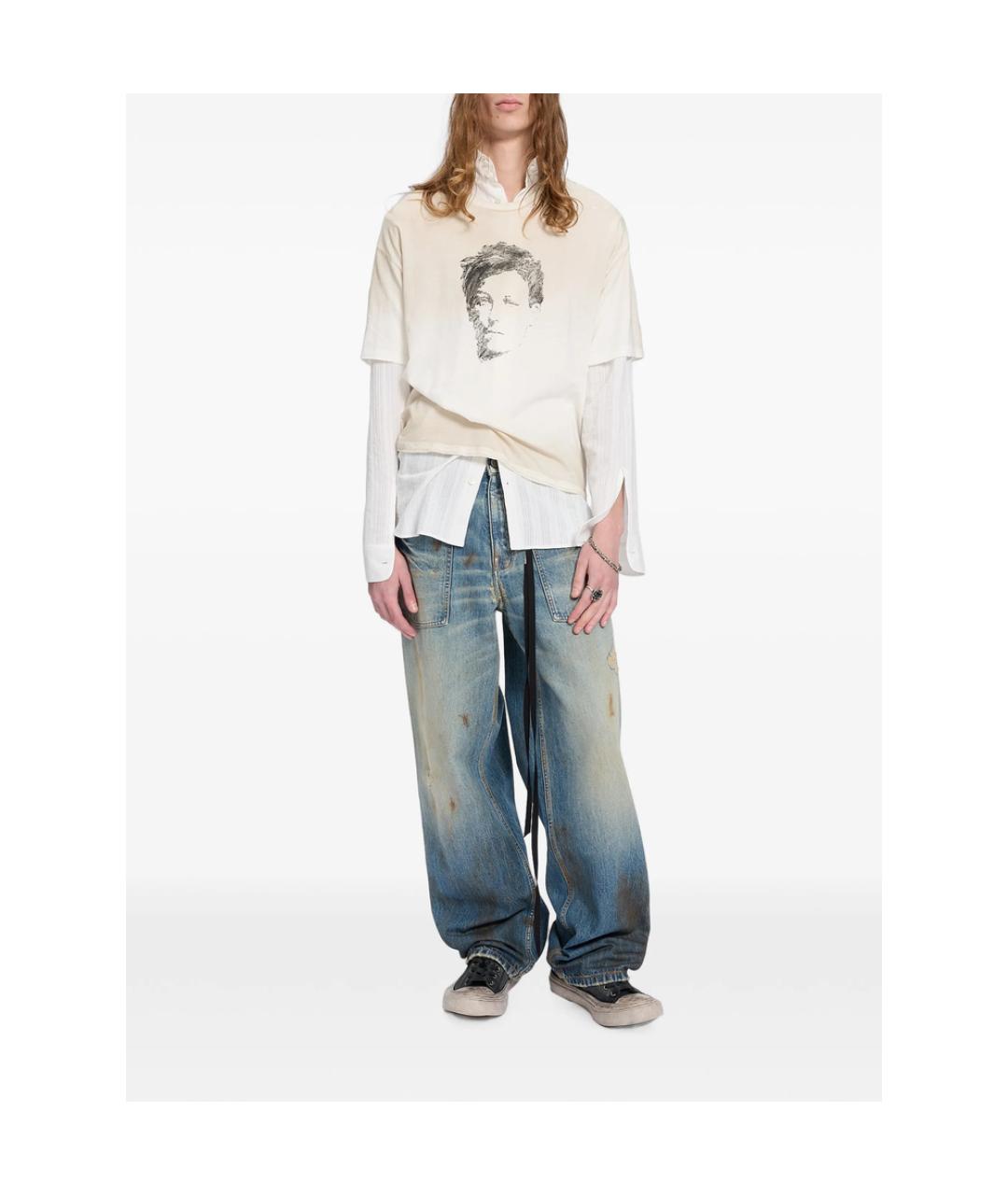 ANN DEMEULEMEESTER Белая хлопковая футболка, фото 2