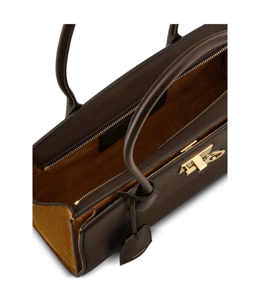 FERRAGAMO Коричневая замшевая сумка через плечо, фото 5