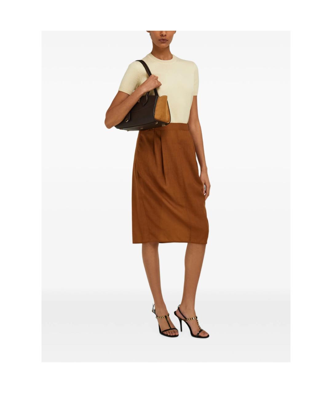 FERRAGAMO Коричневая замшевая сумка через плечо, фото 2