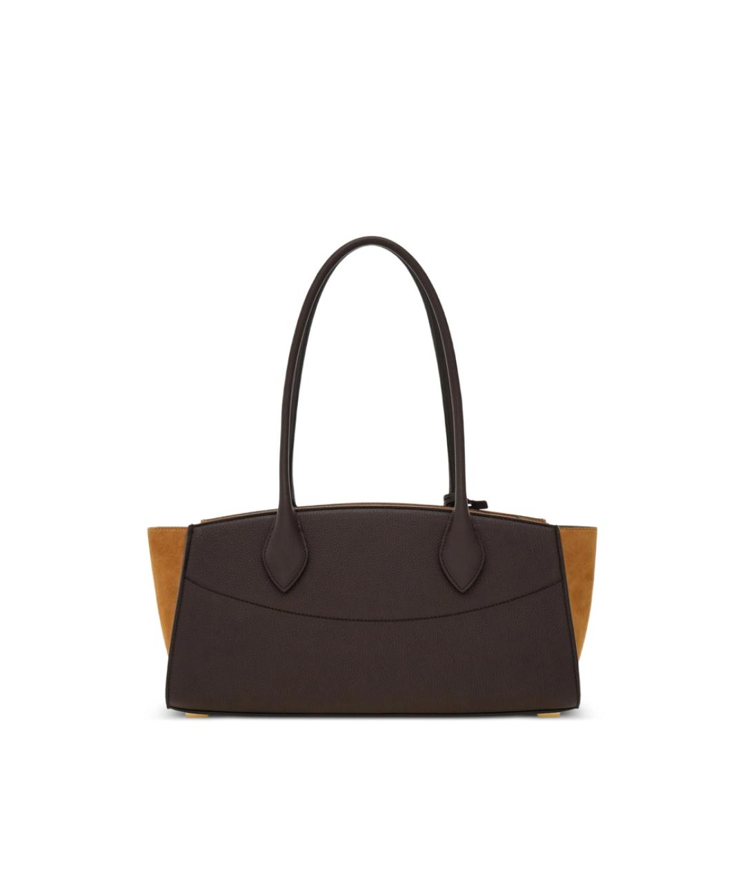 FERRAGAMO Коричневая замшевая сумка через плечо, фото 4