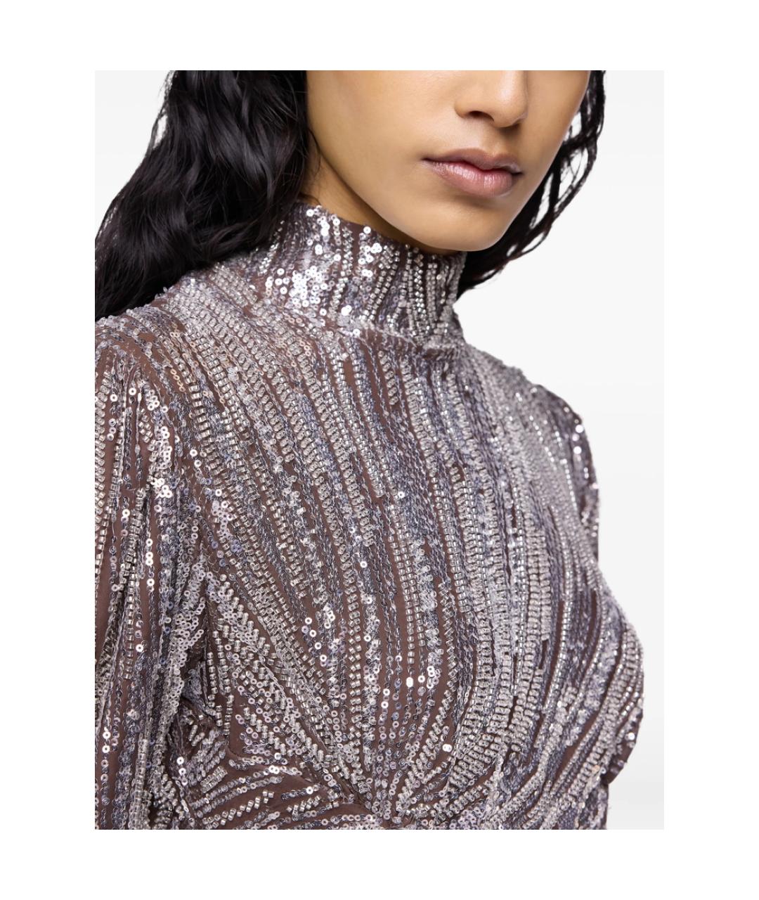 PACO RABANNE Серебряная полиэстеровая блузы, фото 2
