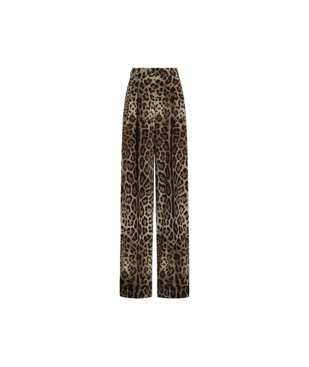 DOLCE&GABBANA Коричневые шерстяные прямые брюки, фото 1