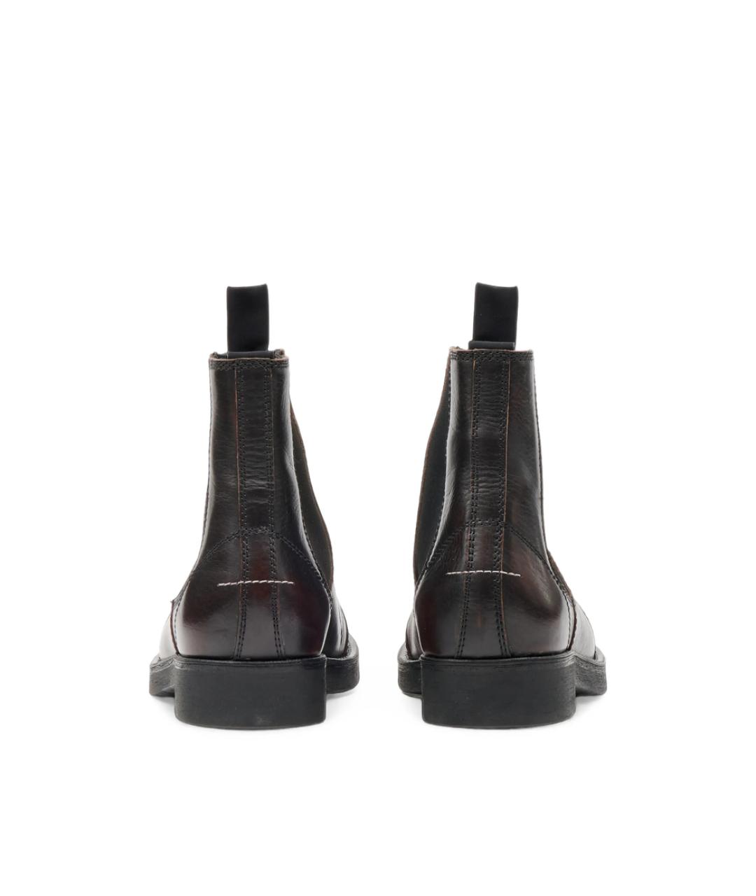 MM6 MAISON MARGIELA Коричневые кожаные низкие ботинки, фото 4