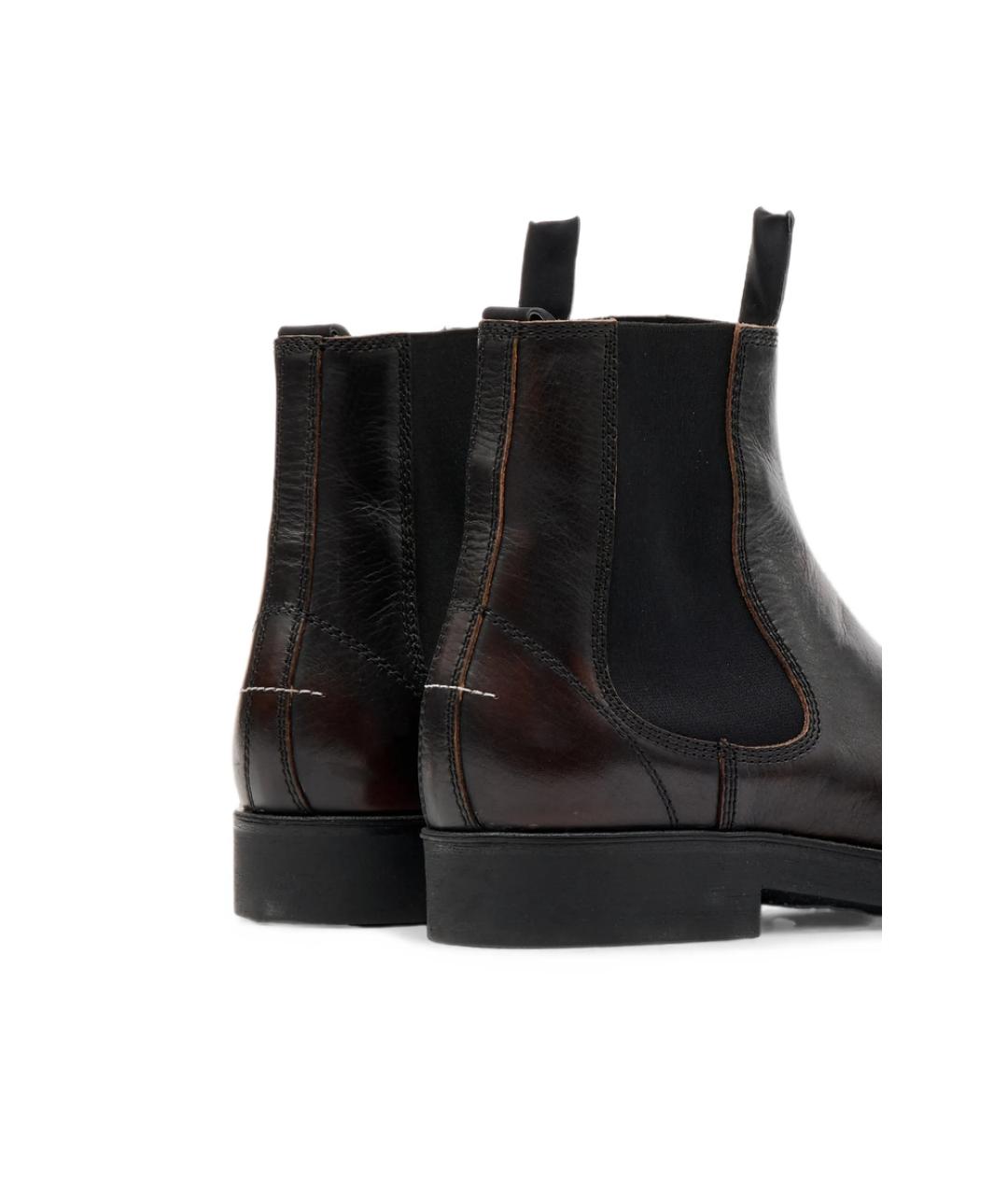 MM6 MAISON MARGIELA Коричневые кожаные низкие ботинки, фото 6