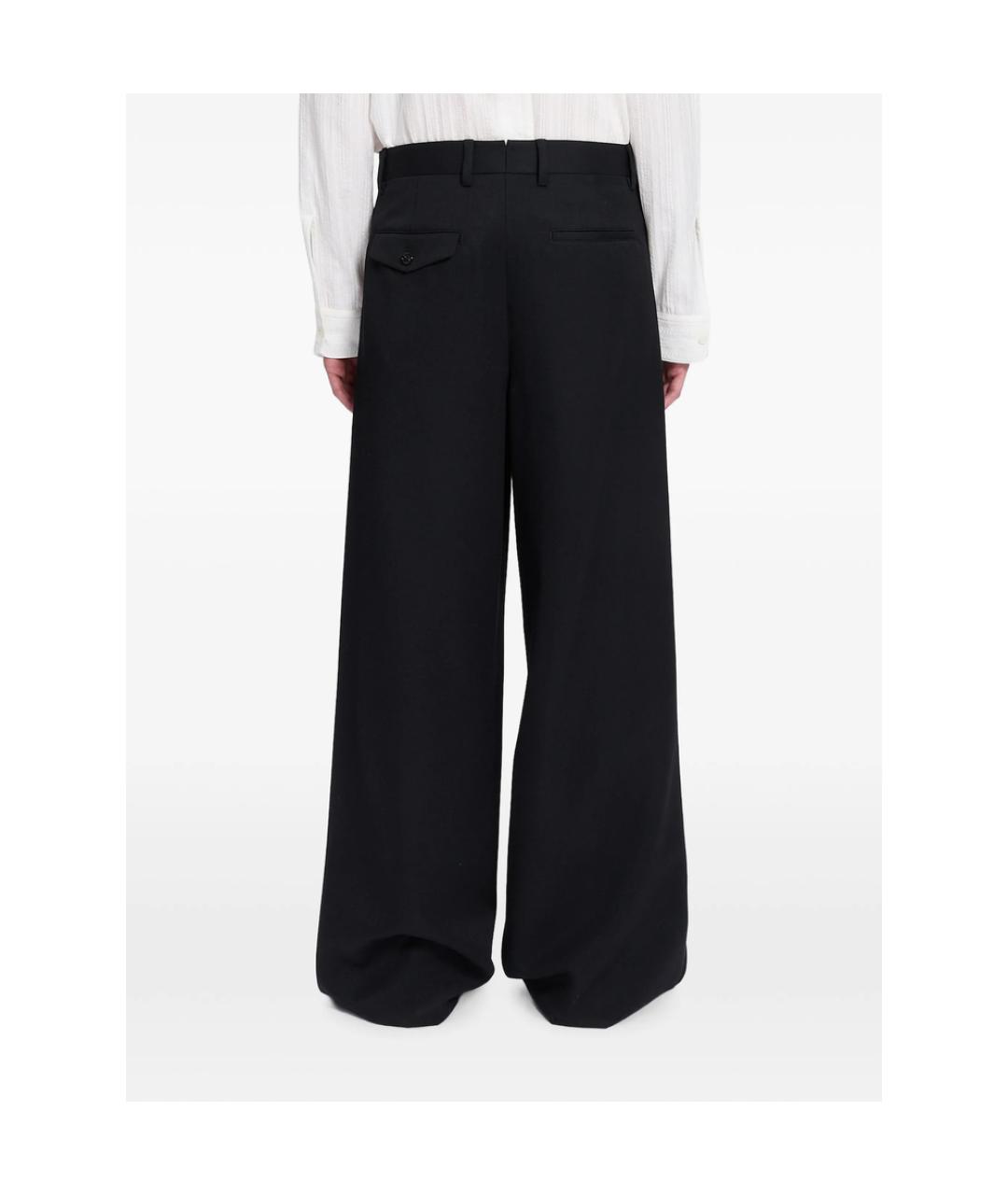 ANN DEMEULEMEESTER Черные шерстяные повседневные брюки, фото 2