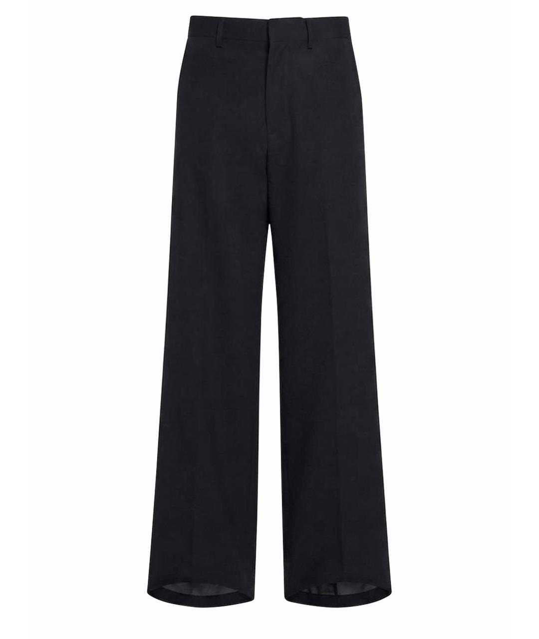 ANN DEMEULEMEESTER Черные шерстяные повседневные брюки, фото 1
