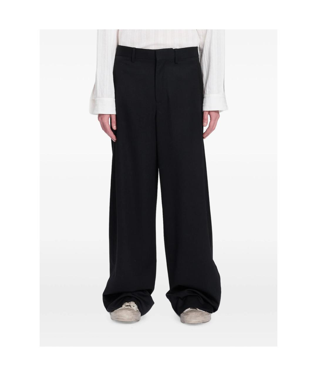 ANN DEMEULEMEESTER Черные шерстяные повседневные брюки, фото 5