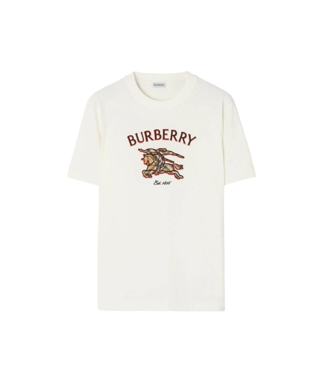 BURBERRY Бежевая хлопковая футболка, фото 1