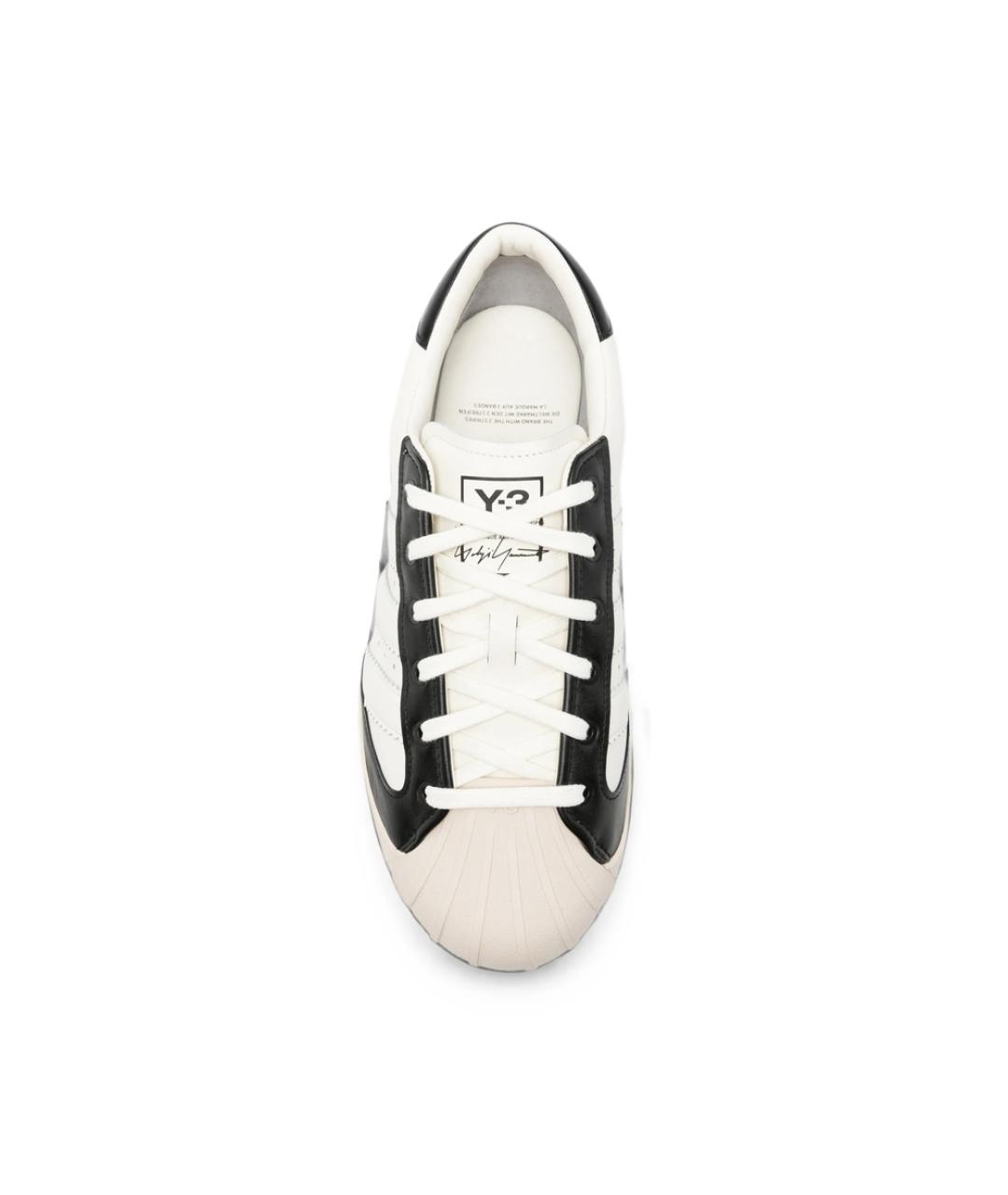Y-3 Белые кожаные низкие кроссовки / кеды, фото 4