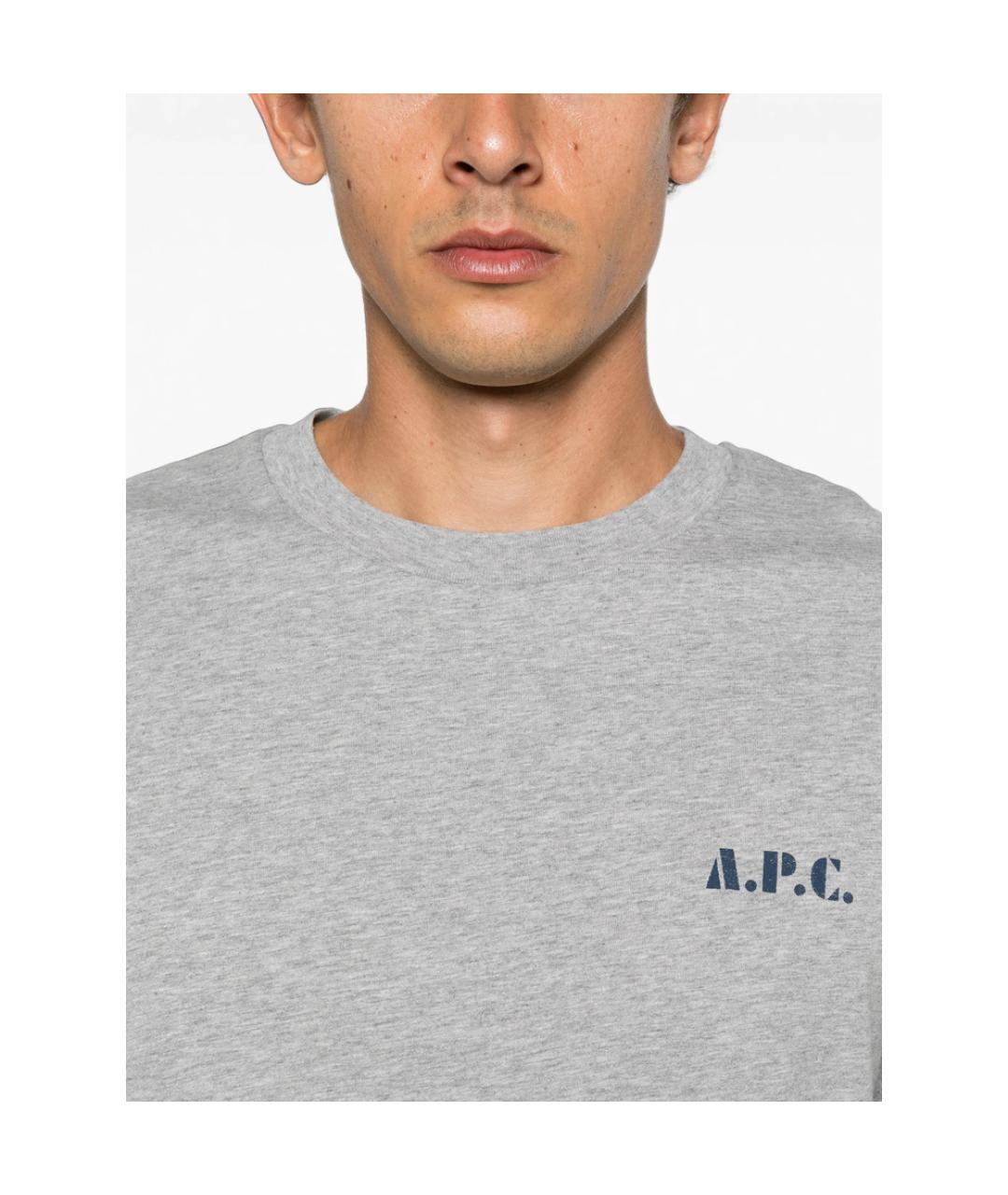 A.P.C. Серая хлопковая футболка, фото 5