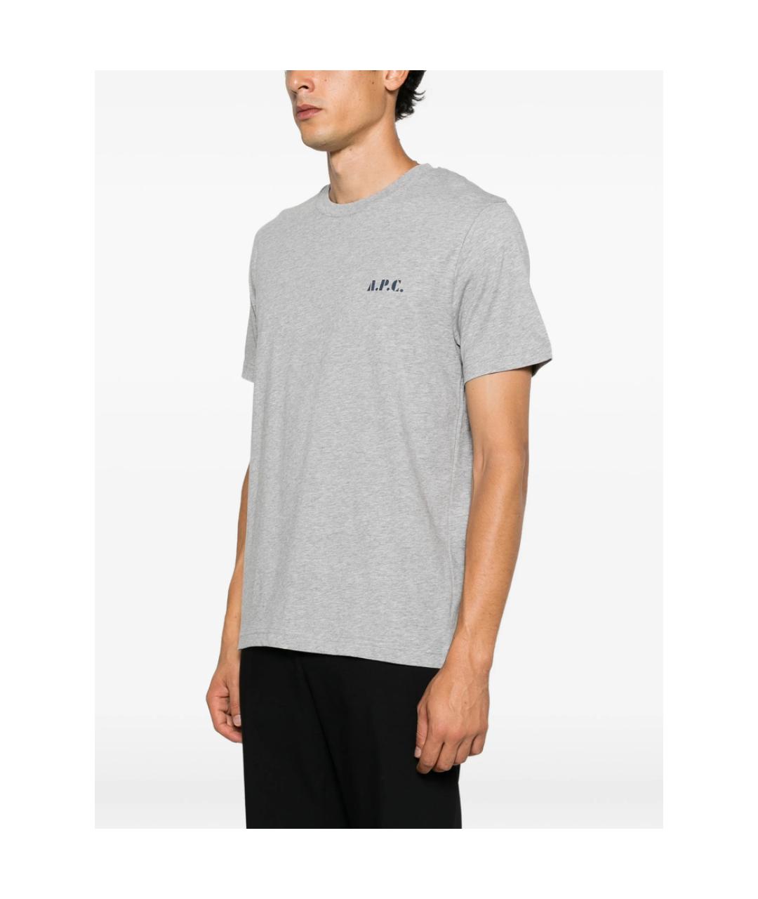 A.P.C. Серая хлопковая футболка, фото 4