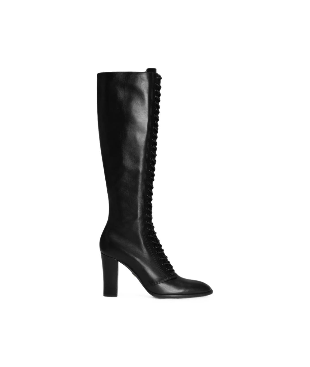 DOLCE&GABBANA Черные кожаные сапоги, фото 1