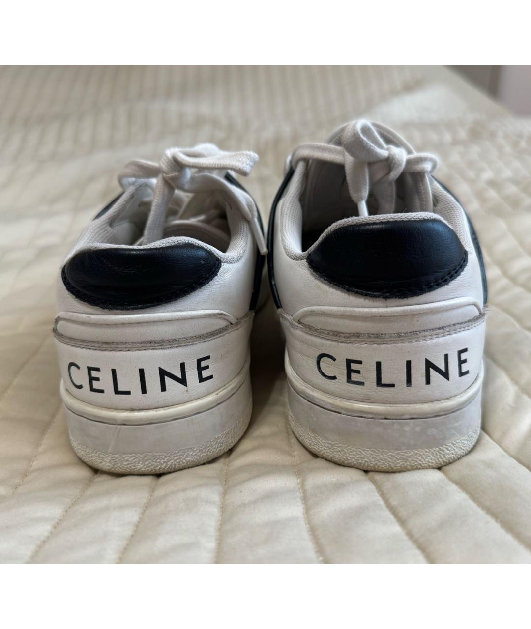 CELINE Белые кожаные кеды, фото 3