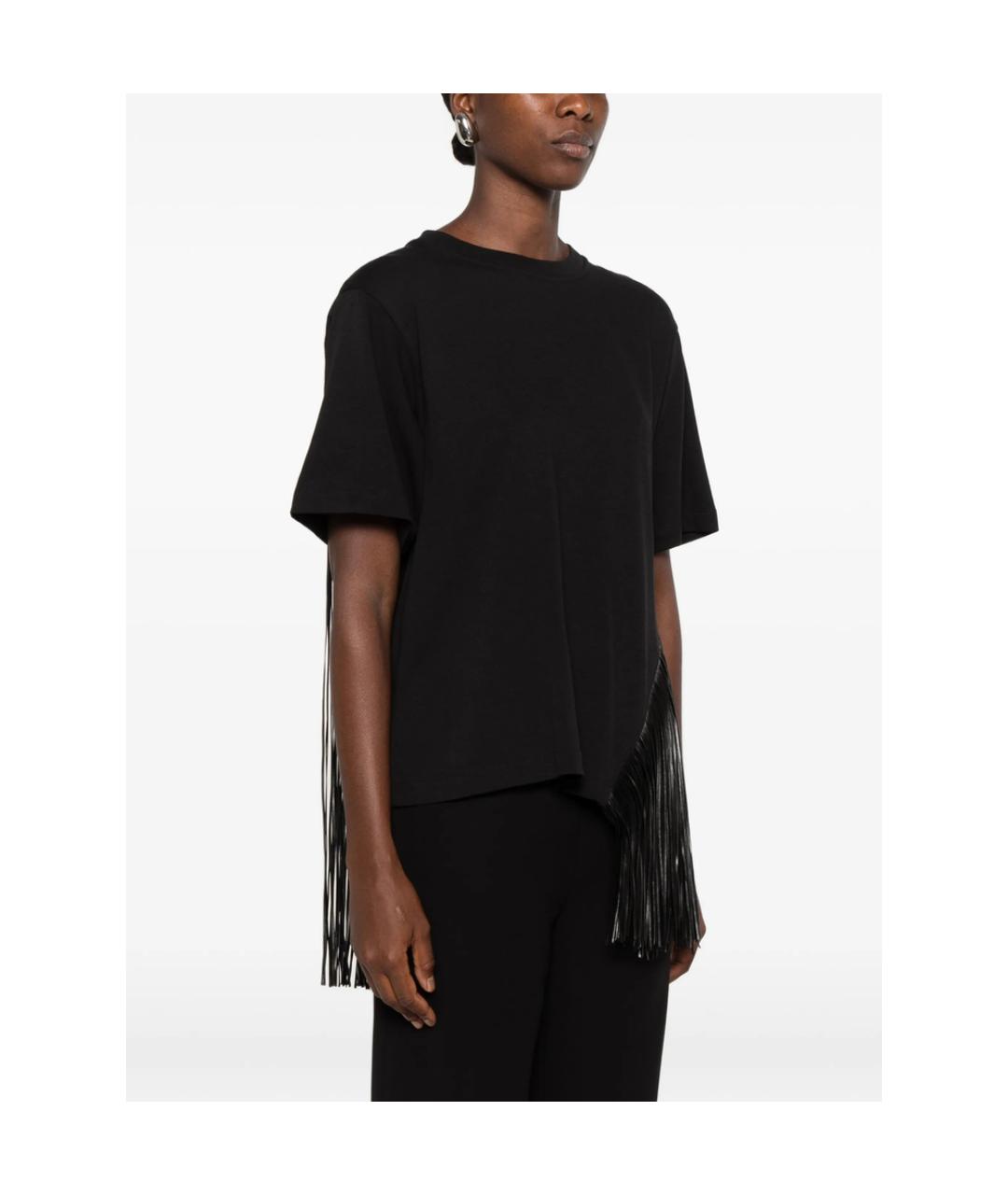 SPORTMAX Черная хлопковая футболка, фото 2