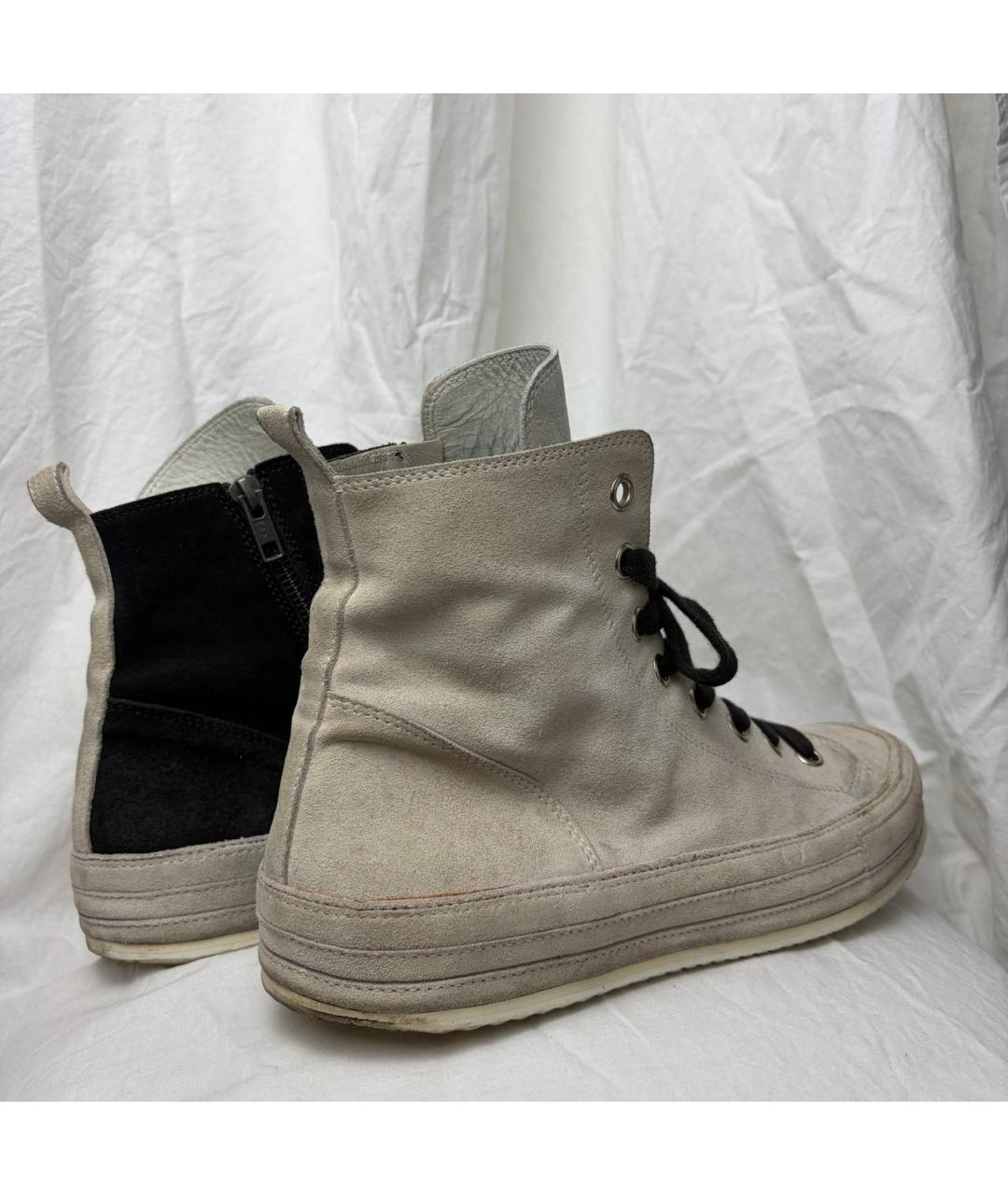 ANN DEMEULEMEESTER Белые кожаные высокие кроссовки / кеды, фото 2