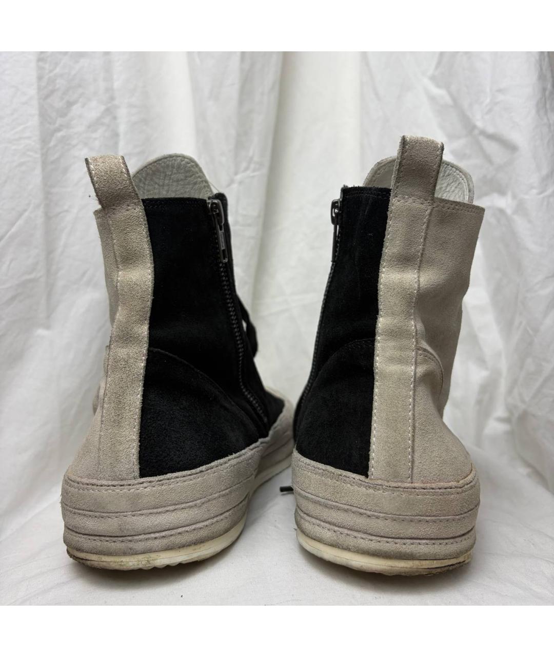 ANN DEMEULEMEESTER Белые кожаные высокие кроссовки / кеды, фото 3