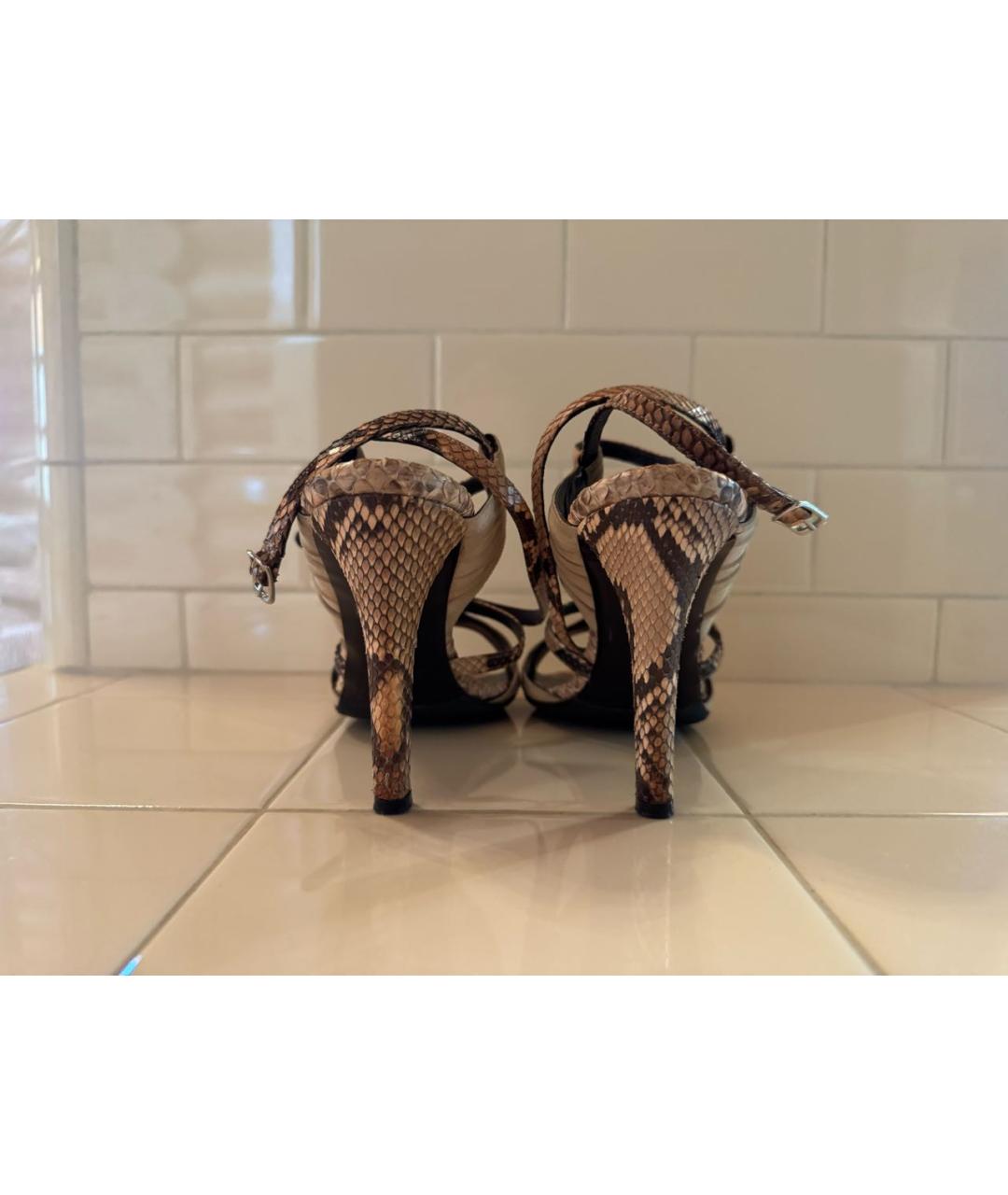 BALENCIAGA Мульти босоножки из кожи питона, фото 4