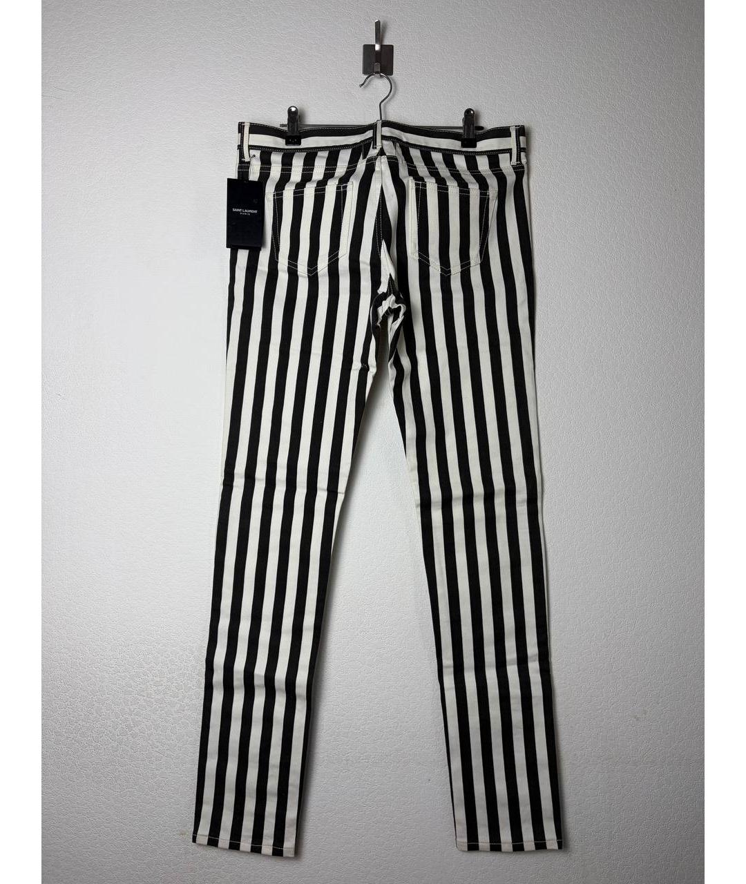 SAINT LAURENT Белые хлопковые джинсы скинни, фото 2