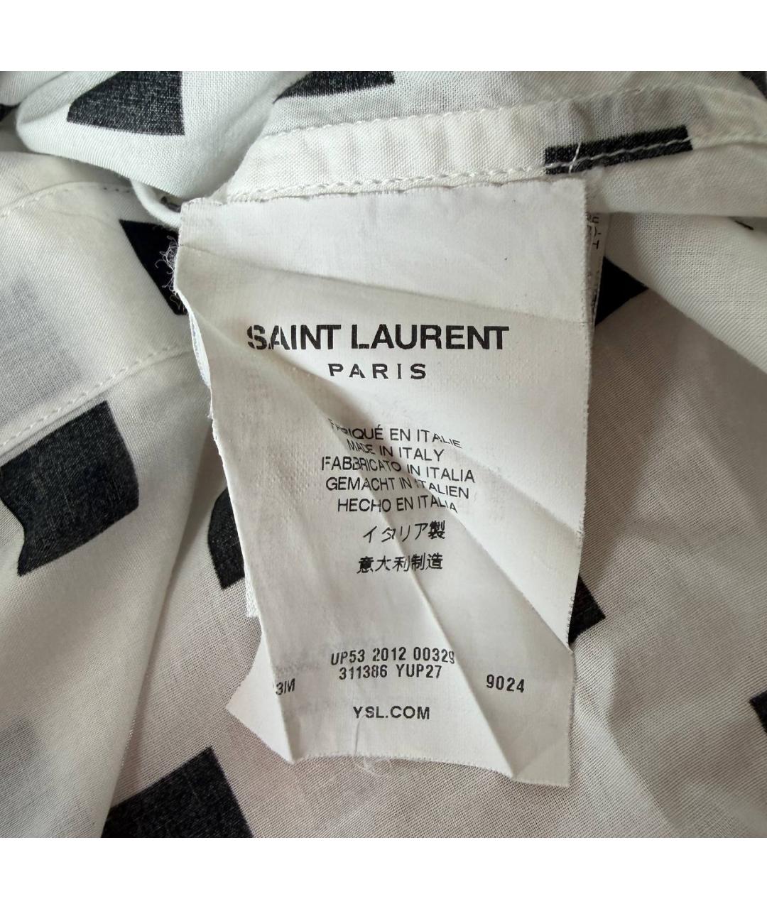 SAINT LAURENT Белая хлопковая кэжуал рубашка, фото 6
