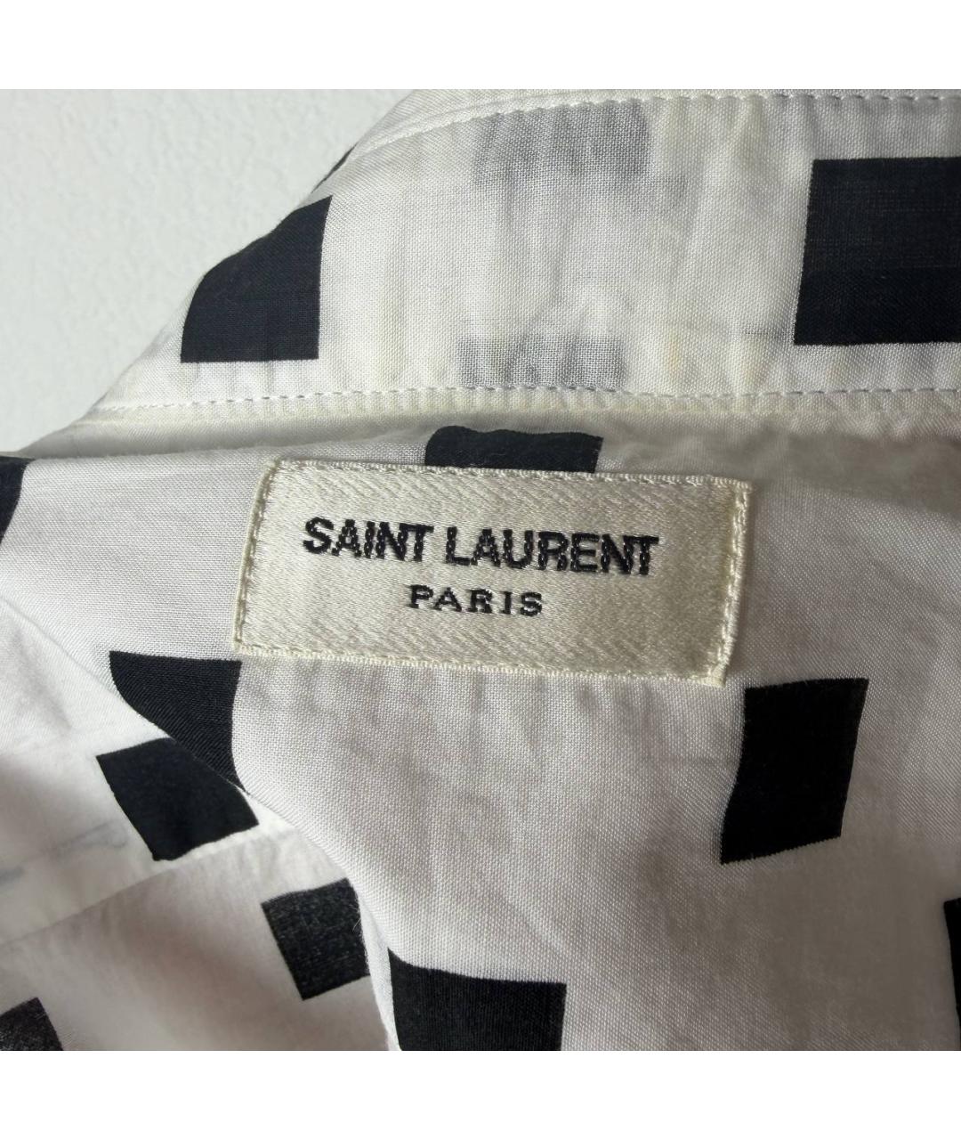 SAINT LAURENT Белая хлопковая кэжуал рубашка, фото 5