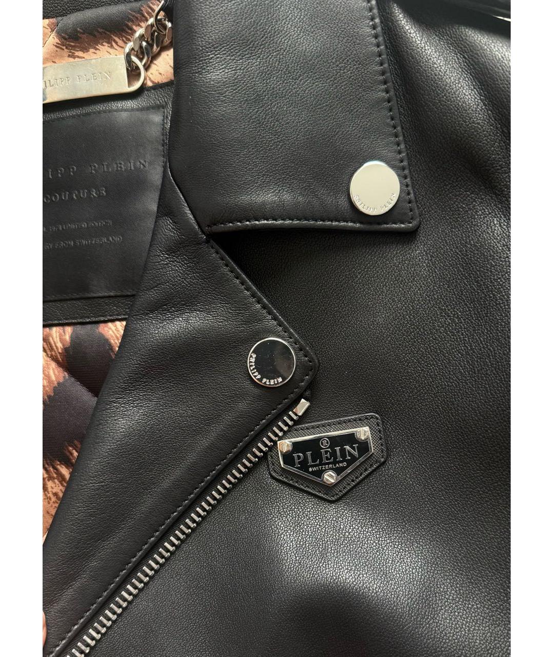 PHILIPP PLEIN Черная кожаная куртка, фото 4