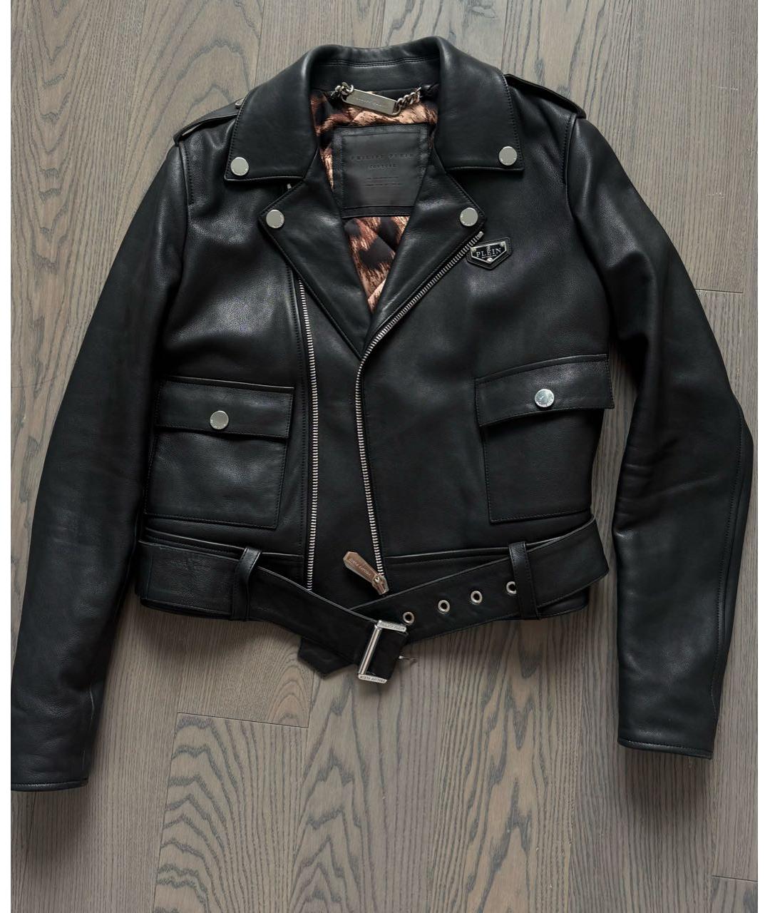 PHILIPP PLEIN Черная кожаная куртка, фото 9
