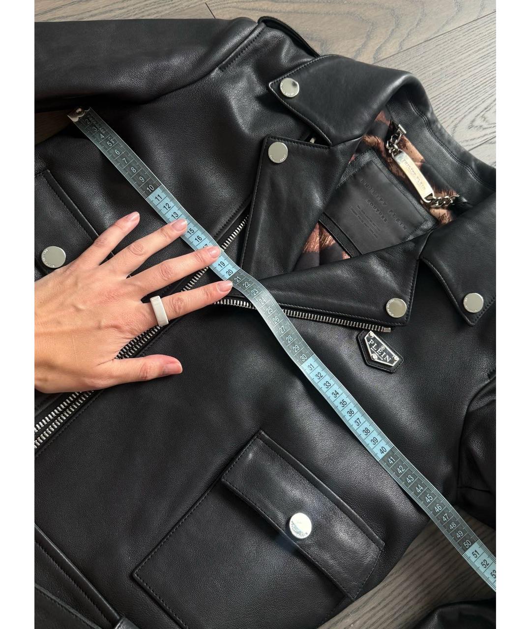PHILIPP PLEIN Черная кожаная куртка, фото 6