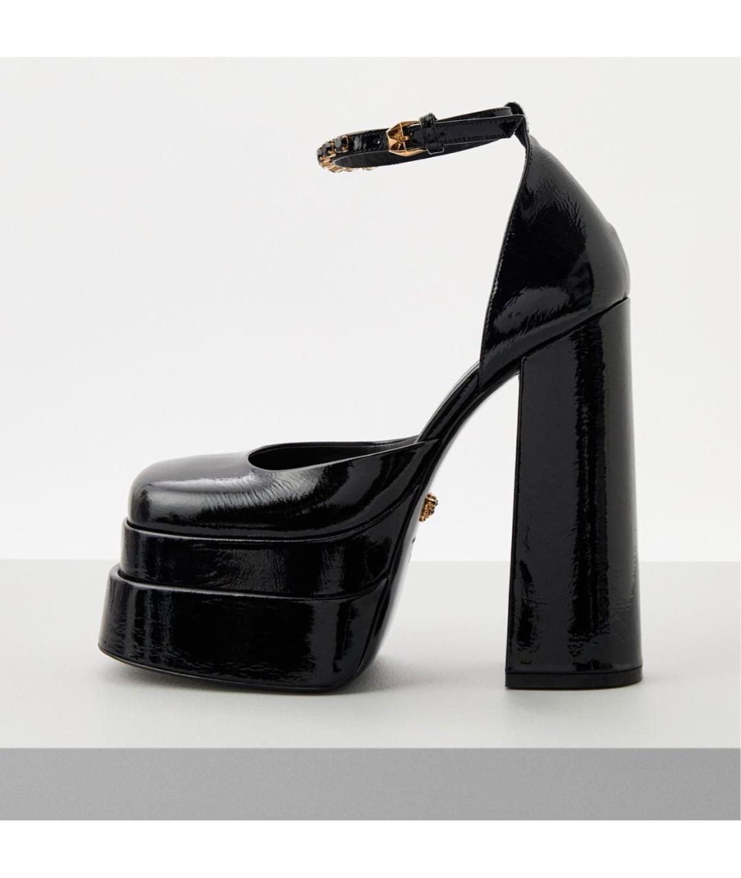 VERSACE Черные туфли из лакированной кожи, фото 8