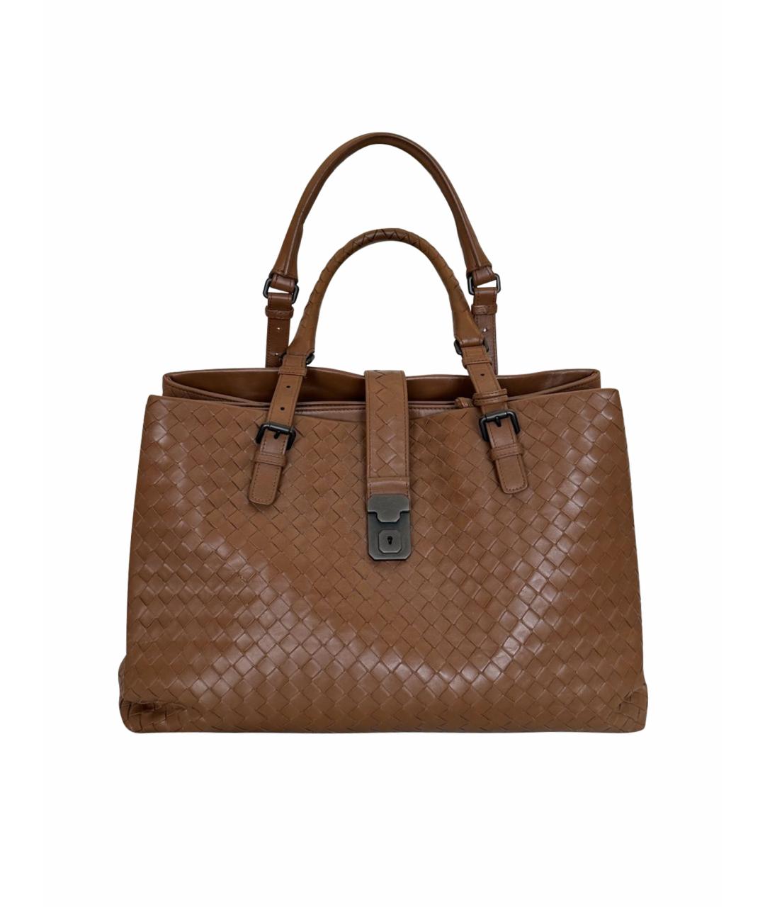 BOTTEGA VENETA Бежевая кожаная сумка с короткими ручками, фото 6