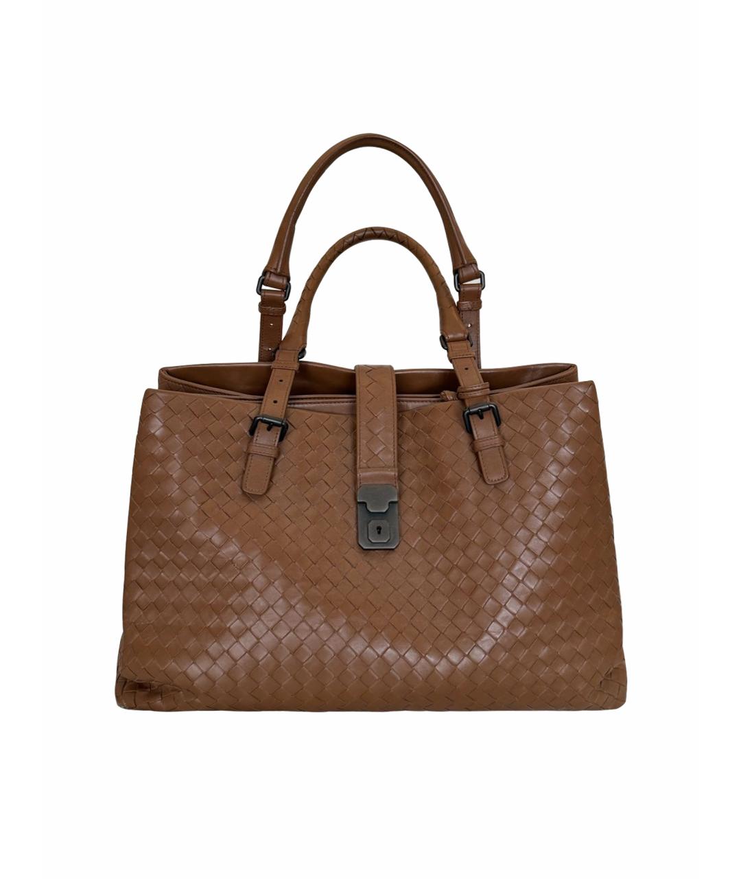 BOTTEGA VENETA Бежевая кожаная сумка с короткими ручками, фото 1