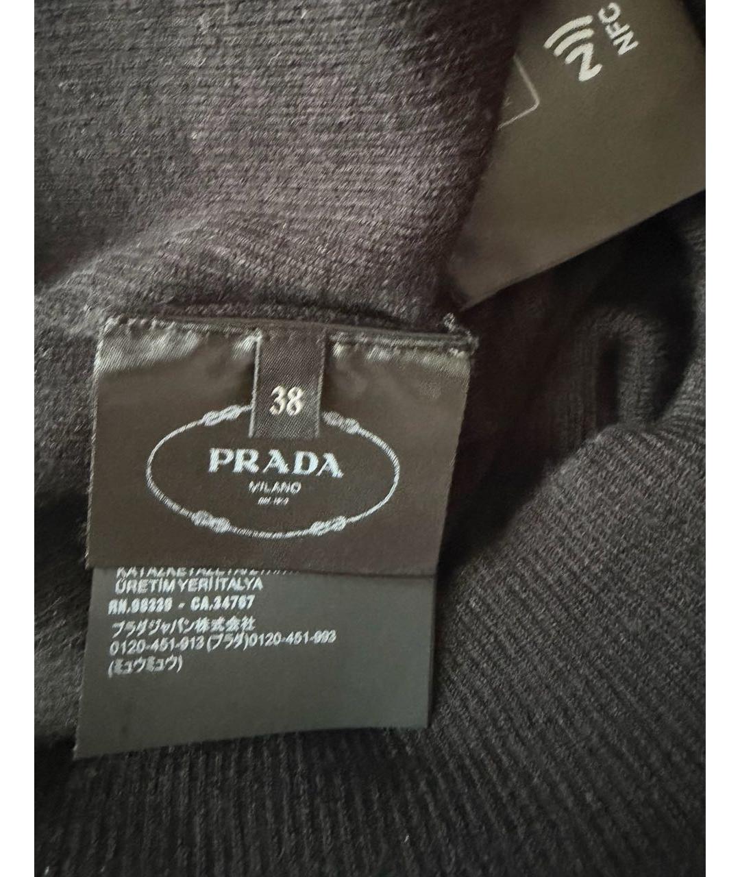PRADA Черный шерстяной джемпер / свитер, фото 4