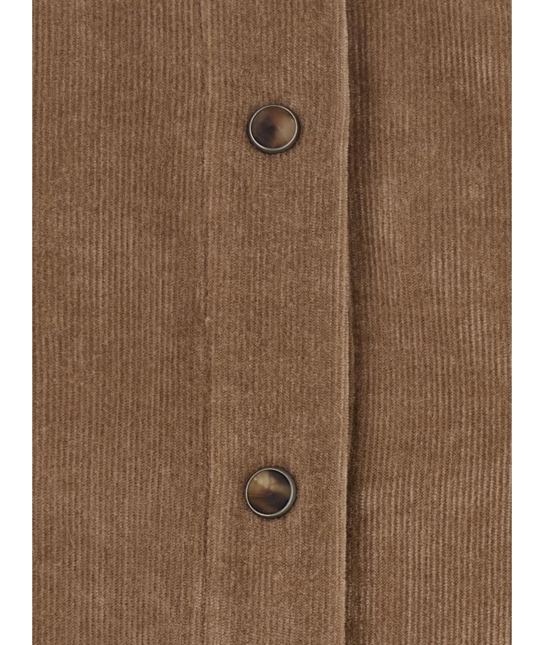 BRUNELLO CUCINELLI Коричневая хлопковая рубашка, фото 3