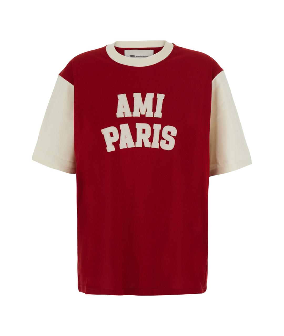 Ami Paris Красная хлопковая футболка, фото 1